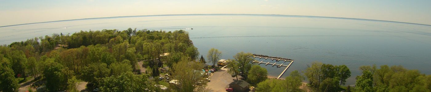 aerial view of mille lacs lake shore