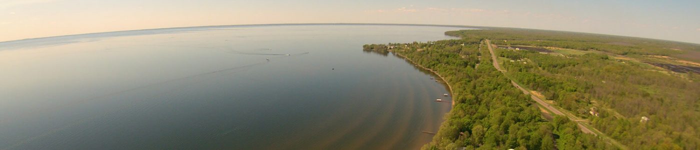 drone picture of mille lacs lake shore