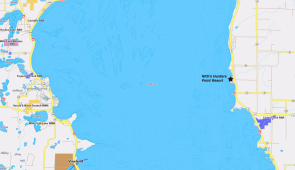 Map of Nitti's Hunters Point Resort location on Mille Lacs Lake in Isle, MN